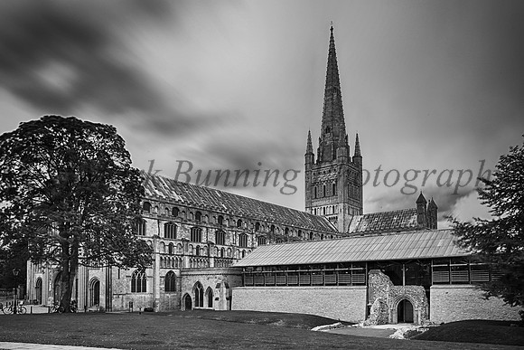 Norwich Cathedral in monochrome