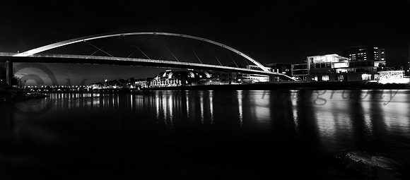 Night falls over Maastricht in black and white