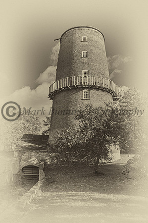 Portrait of Little Cressingham water mill in sepia